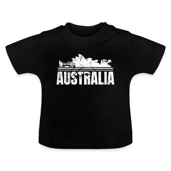 Australien - Baby Bio-T-Shirt mit Rundhals - Schwarz - Vorne