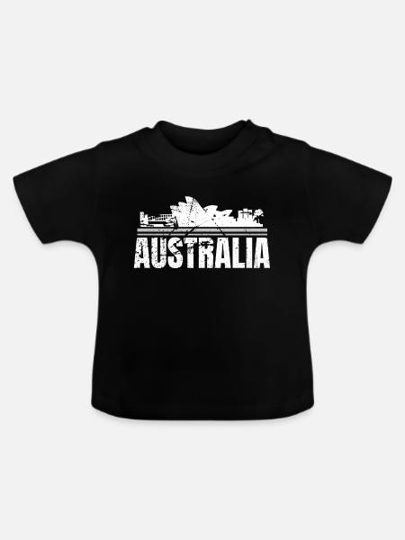 Australien - Baby Bio-T-Shirt mit Rundhals - Schwarz