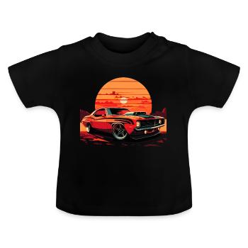 Muscle Car V8 - Baby Bio-T-Shirt mit Rundhals - Schwarz - Vorne