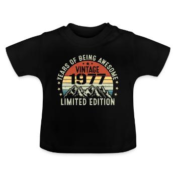 Cadeau pour Célébrer Votre Année de Naissance 1977 - T-shirt bio col rond Bébé - noir - Devant