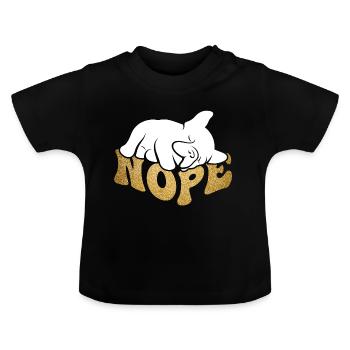 Bulldog Nope - T-shirt bio col rond Bébé - noir - Devant