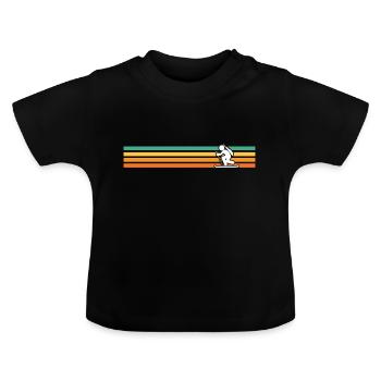 retro biathlon biathlete - Baby Organic T-Shirt with Round Neck - black - Front