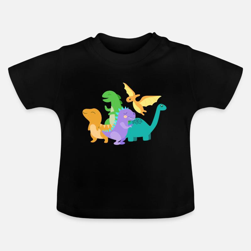 Dino Dinosaurus - T-shirt bio col rond Bébé - noir