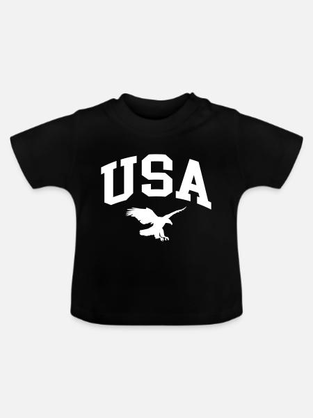 USA - Baby Bio-T-Shirt mit Rundhals - Schwarz