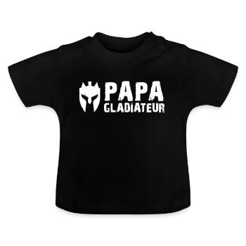 GLADIATOR VATER - Baby Bio-T-Shirt mit Rundhals - Schwarz - Vorne