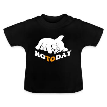 Bulldog pas aujourd’hui - T-shirt bio col rond Bébé - noir - Devant