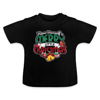 Frohe Weihnachten Fest Ho HoHo Weihnachtsmann - Baby Bio-T-Shirt mit Rundhals - Schwarz - Vorne