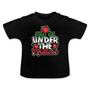 Mistletoe Christmas Jesus Merry - Baby Organic T-Shirt with Round Neck - black - Front