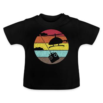 Hélicoptère RC Hélicoptère Hélicoptère - T-shirt bio col rond Bébé - noir - Devant