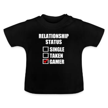 In einer Beziehung mit meiner Konsole - Baby Bio-T-Shirt mit Rundhals - Schwarz - Vorne