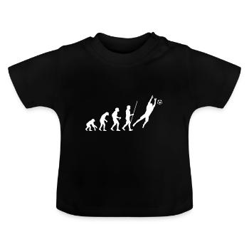 Torhüter Evolution Torwart Tormann Geschenk - Baby Bio-T-Shirt mit Rundhals - Schwarz - Vorne