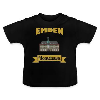 Ville natale Emden - T-shirt bio col rond Bébé - noir - Devant