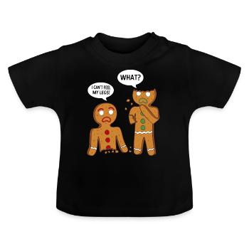 Gingerbread - Baby Organic T-Shirt with Round Neck - black - Front