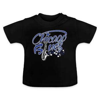 Chicago - Baby Bio-T-Shirt mit Rundhals - Schwarz - Vorne