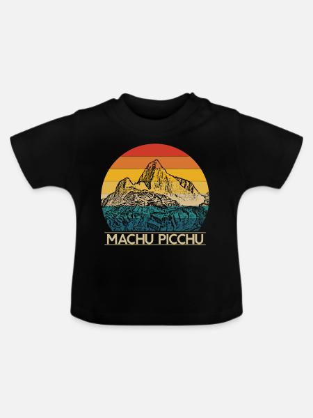 Machu Picchu - Baby Bio-T-Shirt mit Rundhals - Schwarz