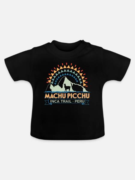 Machu Picchu Inka - Baby Bio-T-Shirt mit Rundhals - Schwarz