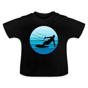 Kiteboarding Kiteboarder Kitesurfing Kitesurf - T-shirt bio col rond Bébé - noir - Devant