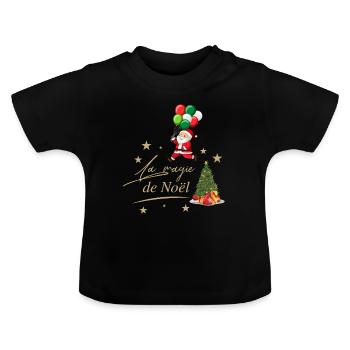 NOEL - Økologisk T-shirt til baby, rund hals - sort - Foran