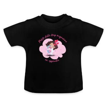 Petite fille trop mignonne en approche - T-shirt bio col rond Bébé - noir - Devant