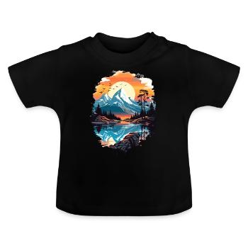 Nature Montagne Panorama - T-shirt bio col rond Bébé - noir - Devant