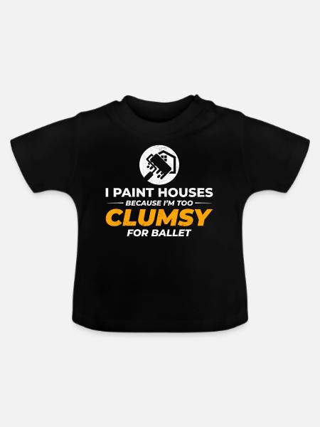 Hausmaler Wandmalerei Innenarchitekt - Baby Bio-T-Shirt mit Rundhals - Schwarz