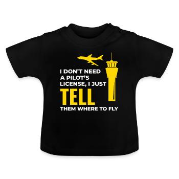 Air Traffic Controller ATC Aviation Humor Airplane - Baby Organic T-Shirt with Round Neck - black - Front