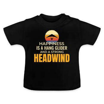 Hang Gliding Air Sports Adventure Soaring Pilot - Baby Organic T-Shirt with Round Neck - black - Front
