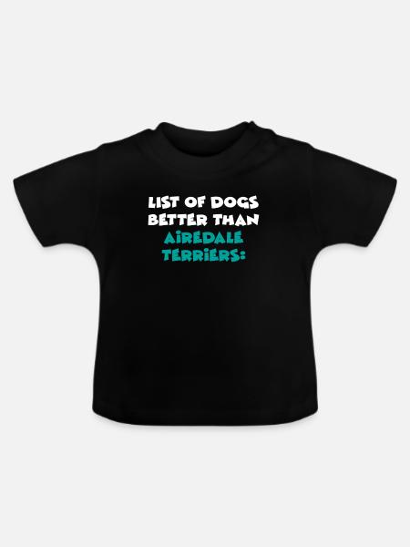 Airedale Terrier - Baby Bio-T-Shirt mit Rundhals - Schwarz
