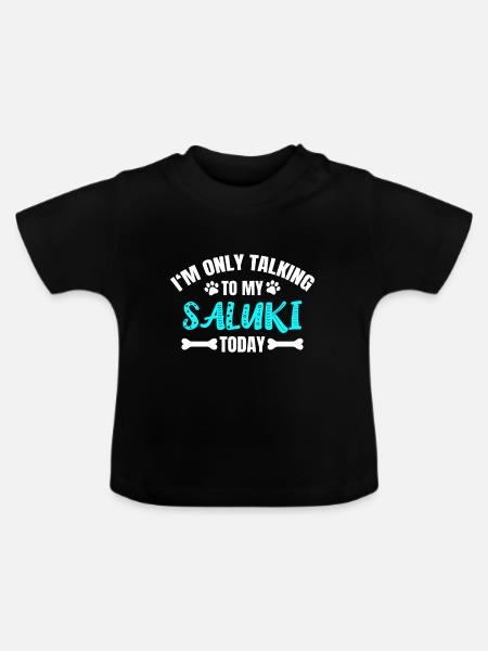 Saluki - Baby Bio-T-Shirt mit Rundhals - Schwarz