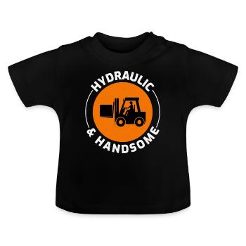 Conducteur de chariot élévateur Conducteur d’équipement lourd Humour - T-shirt bio col rond Bébé - noir - Devant
