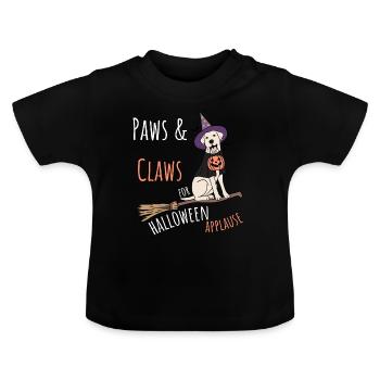 HALLOWEEN - Pattes et griffes pour les applaudissements - T-shirt bio col rond Bébé - noir - Devant