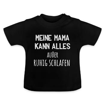 Baby Geschenk lustiger Strampler Mama Mutter Baby - Baby Bio-T-Shirt mit Rundhals - Schwarz - Vorne