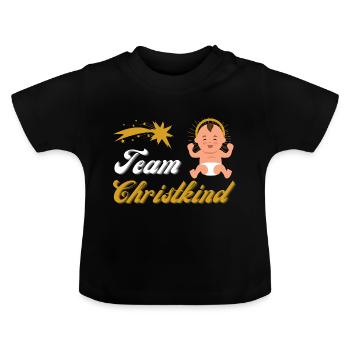 Team Christkind - Baby Bio-T-Shirt mit Rundhals - Schwarz - Vorne