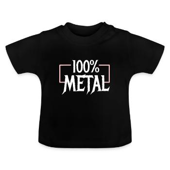 100 Heavy Metal - T-shirt bio col rond Bébé - noir - Devant