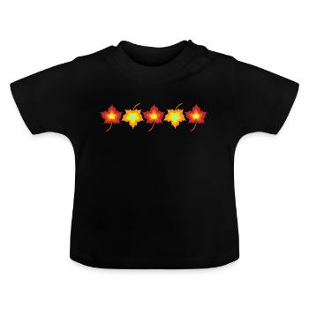 Feuilles d'érable colorées - T-shirt bio col rond Bébé - noir - Devant