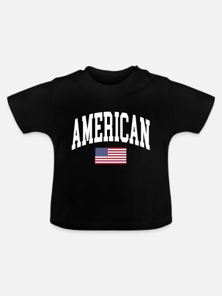 American - Baby Bio-T-Shirt mit Rundhals - Schwarz