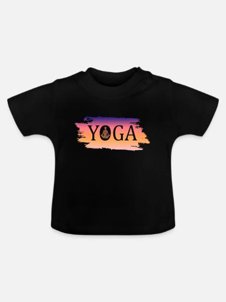 Yoga Namaste - Baby Bio-T-Shirt mit Rundhals - Schwarz