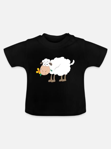Schaf - Baby Bio-T-Shirt mit Rundhals - Schwarz