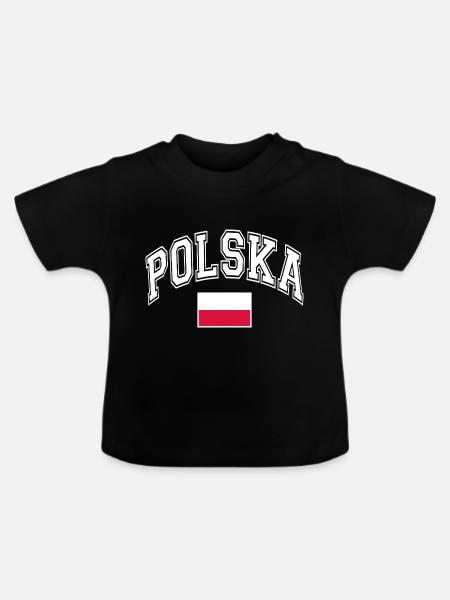 Polen Flagge - Baby Bio-T-Shirt mit Rundhals - Schwarz