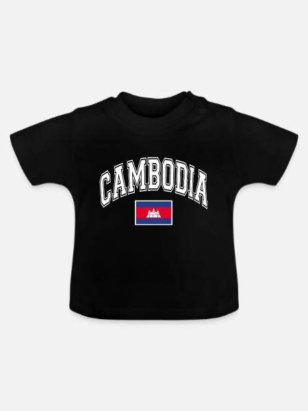 Kambodscha Flagge - Baby Bio-T-Shirt mit Rundhals - Schwarz