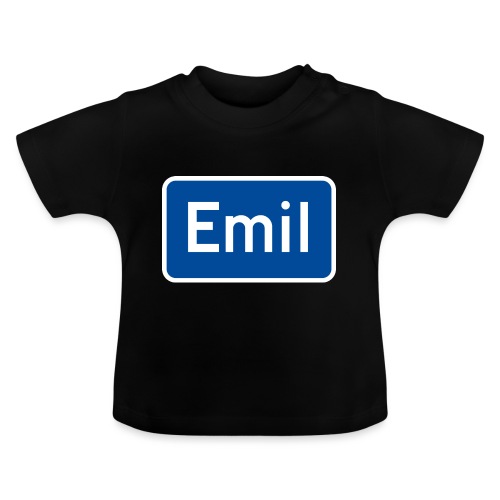 Emil navneskilt - Økologisk baby-T-skjorte med rund hals