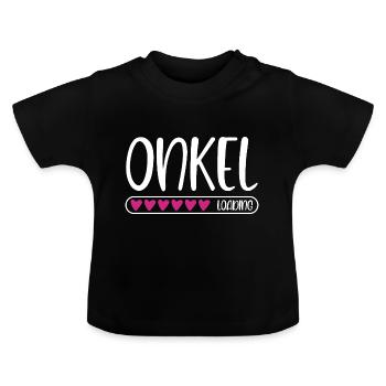 Onkel loading - Baby Bio-T-Shirt mit Rundhals - Schwarz - Vorne