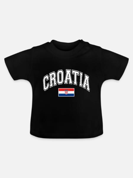Kroatien Croatia Flagge - Baby Bio-T-Shirt mit Rundhals - Schwarz