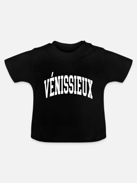 Vénissieux - Baby Bio-T-Shirt mit Rundhals - Schwarz