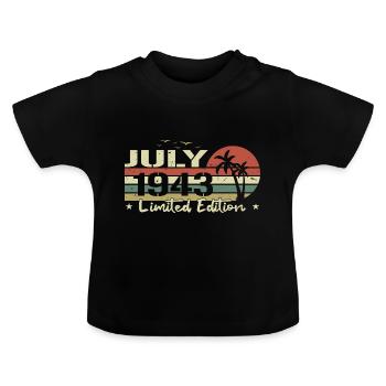 millésime de juillet 81e anniversaire né 1943 vibe - T-shirt bio col rond Bébé - noir - Devant