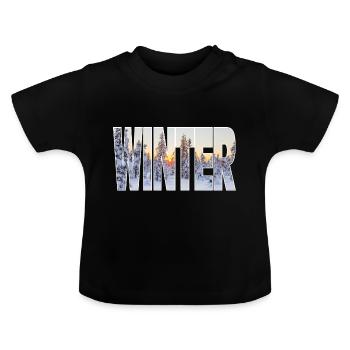 Hiver - T-shirt bio col rond Bébé - noir - Devant