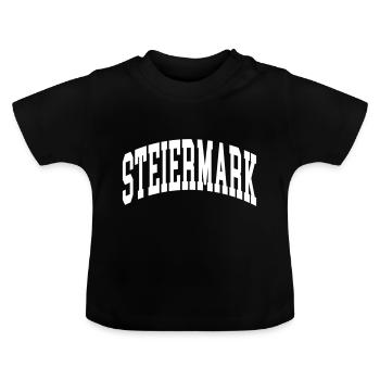 Steiermark - Baby Bio-T-Shirt mit Rundhals - Schwarz - Vorne