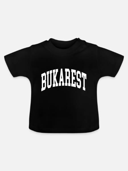 Bukarest - Baby Bio-T-Shirt mit Rundhals - Schwarz