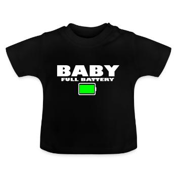 Bébé batterie complète parents, bébés, enfants - T-shirt bio col rond Bébé - noir - Devant