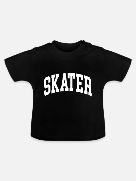 Skater - Baby Bio-T-Shirt mit Rundhals - Schwarz